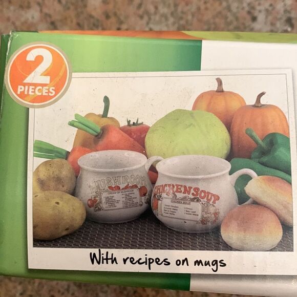 Fine Life Deluxe Soup Mug Set Recipes On Mugs Beginners Advanced  Cooks Set 2 - Picture 3 of 9